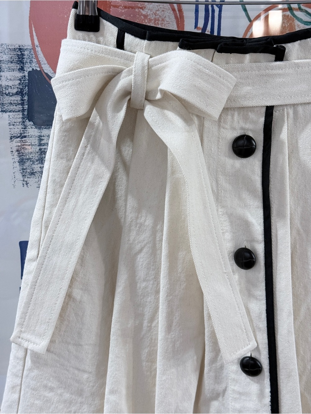 J. Crew Collection Pleated Denim Midi Skirt with Belt - Picture 3 of 10